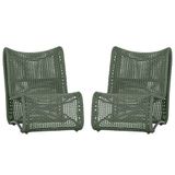 2 Cadeiras Poltronas Texas Corda Náutica Varanda Jardim Verde
