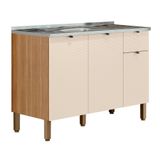 Balcão De Cozinha Com Pia 120cm Laura Plus Soft-freijó Z06 - Mpozenato