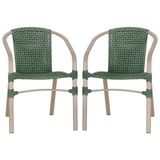 02 Cadeiras Floripa Aluminio Pintura Fendi Trama Original Verde