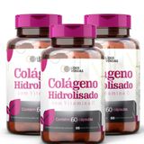 Colágeno Hidrolisado Com Vitamina C 800 Mg 60 Cápsulas: 3 Potes Pele Mais Firme E Jovem Em Cápsulas!