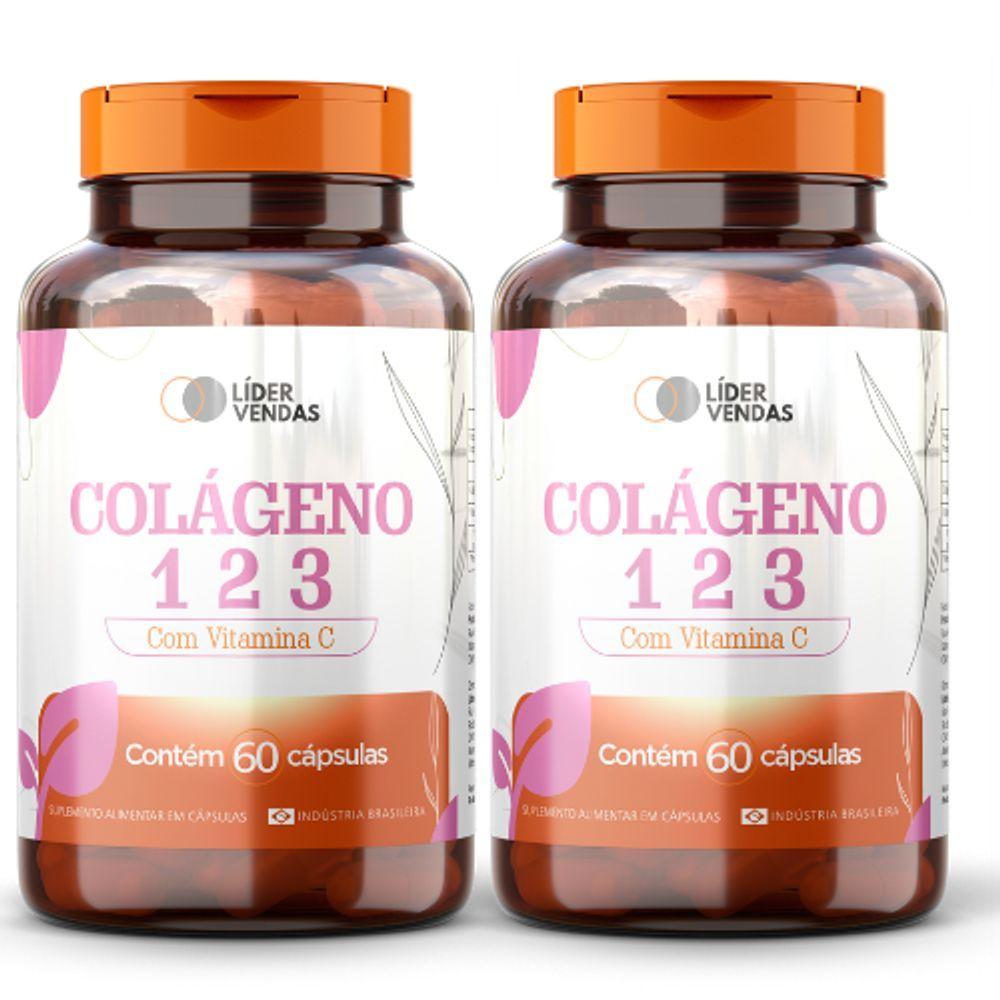 Colágeno Tipo 1, 2 E 3 500mg 60 Capsulas - 2 Potes Pele Jovem ...