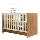 Berço Americano Mini Cama Com Rodízios Charme Nature-off Z49 - Mpozenato