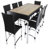 8 Cadeiras Cannes E Mesa Retangular Com Tampo Trama Original Preto