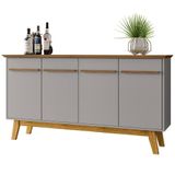 Buffet Aparador Sala De Estar 160cm 4 Portas Opala Cinamomo-off - Bechara