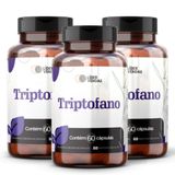 Triptofano Premium 500mg Com 60 Cápsulas - 3 Potes Qualidade Do Sono, Bem-estar E Equilíbrio Emocional