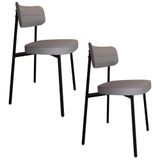 Cadeira De Jantar Estofada Kit 2 Ella M25 Linho Cinza Cl - Mpozenato