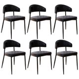 Cadeira De Jantar Estofada Kit 6 Chloe M25 Sintético Preto - Mpozenato