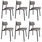 Cadeira De Jantar Estofada Kit 6 Ella M25 Linho Cinza Cl - Mpozenato