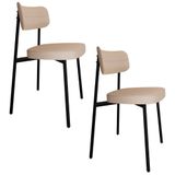 Cadeira De Jantar Estofada Kit 2 Ella M25 Linho Areia - Mpozenato