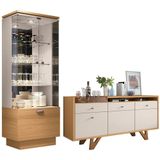 Buffet Aparador Sollare E Cristaleira Aura Off-cinamomo - Hb Móveis