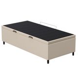 Base Para Cama Box Baú Solteiro 88x188cm Hit Z04 Sintético Bege - Mpozenato