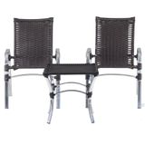Kit 02 Cadeiras E Mesa Área Externa Varanda Edícula Sacada Preto