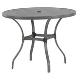 Mesa Roma Com Tampo Ripado 120 Cm Alumínio Cinza