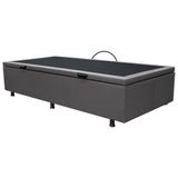 Base Box Baú Para Cama Solteiro 88x188cm Liz S05 Sintético Cinza - Mpozenato