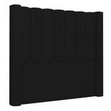 Cabeceira Casal Queen Cama Box 160cm Claire Z04 Veludo Preto - Mpozenato
