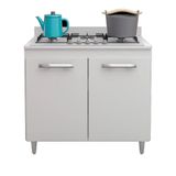 Balcão De Cozinha Cooktop Roma 2 Portas Branco - Lumil Móveis