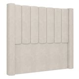 Cabeceira Casal Queen Cama Box 160cm Claire Z04 Veludo Bege - Mpozenato