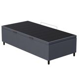 Base Para Cama Box Baú Solteiro 88x188cm Hit Z04 Suede Cinza - Mpozenato