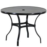Mesa Roma Com Tampo Ripado 120 Cm Alumínio Preto