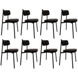 Cadeira De Jantar Estofada Kit 8 Ella M25 Sintético Preto - Mpozenato
