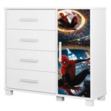 Cômoda Infantil Para Quarto 80cm 4 Gavetas Herói Aranha Z53 - Mpozenato