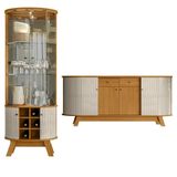 Cristaleira De Vidro Melina E Buffet Monica Z10 Off-cinamomo - Mpozenato
