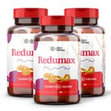 Redumax 500mg 60 Cap - 3 Potes Fibras Naturais Que Reduzem A Fome, Ajudam No Intestino E Queimam Gordura!