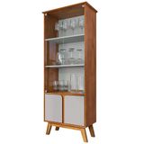 Cristaleira Porta De Vidro 70cm Pés Retrô Madri Naturalle-off - Bechara