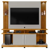 Estante Painel Para Tv 55 Pol 180cm Com Led York Naturalle-off - Bechara