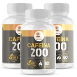 Cafeína 200mg - 60 Cápsulas - 3 Potes | Energia E Foco Máximos!