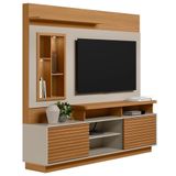 Estante Painel Para Tv 60 Pol Com Led 200cm Dora L06 Nature-off White - Mpozenato