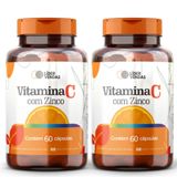Vitamina C 500mg Com 60 Cáp - 2 Potes Imunidade Forte, Pele Saudável E Mais Energia Todos Os Dias!