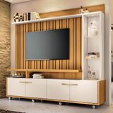 Estante Painel De Tv 60 Pol 200cm Titan Off White-cinamomo - Hb Móveis