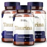 Taurina 500mg Com 60 Cápsulas - 3 Potes Energia, Foco E Desempenho Em Alta Performance