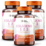 Colágeno Tipo 1, 2 E 3 500mg 60 Cap - 3 Potes Pele Jovem, Articulações Fortes E Saúde Completa!