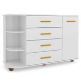 Cômoda Infantil Com Cantoneira Laura 1 Porta Z39 Branco - Mpozenato