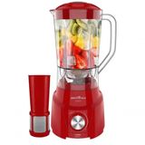 Liquidificador Britania 900w 4 Velocidades Com Filtro Vermelho 220v