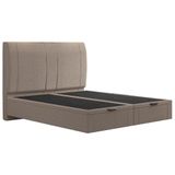 Cama Queen Flutuante Baú Cabeceira 160cm Fly S05 Linho Bege - Mpozenato