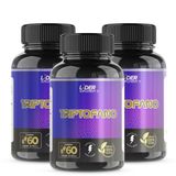 Triptofano 500mg 60 Capsulas - 3 Potes Relaxamento, Sono E Bem-estar!