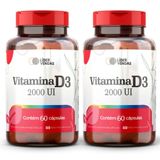 Vitamina D3 2000ui 500mg Com 60 Cáp - 2 Potes | Imunidade, Energia E Ossos Fortes Todos Os Dias!