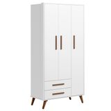 Guarda Roupa Infantil 3 Portas Retrô Q Encanto Branco - Qmovi