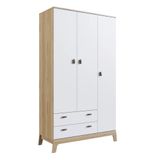 Guarda Roupa Infantil 108cm 3 Portas 2 Gavetas Favo De Mel 006 Itapuã/branco - Completa Móveis
