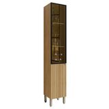 Paneleiro Cristaleira 2 Portas 38cm Minsk Freijó Z06 - Mpozenato