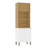 Paneleiro Cozinha Torre Quente Duplo Minsk Branco/freijó Z06 - Mpozenato