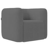 Poltrona Para Sala De Estar Decorativa Quadrada Maggie Z08 Boucle Cinza - Mpozenato