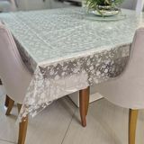 Toalha Plástica Transparente Mesa 6 Cadeiras 2,5x1,40m Mod06