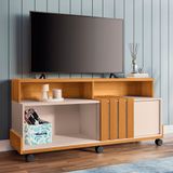 Rack Bancada De Tv 50 Pol 136cm Graci Cinamomo/off White - Hb Móveis