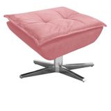 Puff Decorativo Sala De Estar Base Giratória Cromada Opla Suede Rose - Ibiza