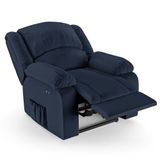 Poltrona Do Papai Reclinável Pietra Power Touch Massagem Fh9 Pu Azul - Mpozenato