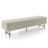 Puff Recamier Decorativo Pés Em Ferro 140cm Dublin Z37 Veludo Bege - Mpozenato